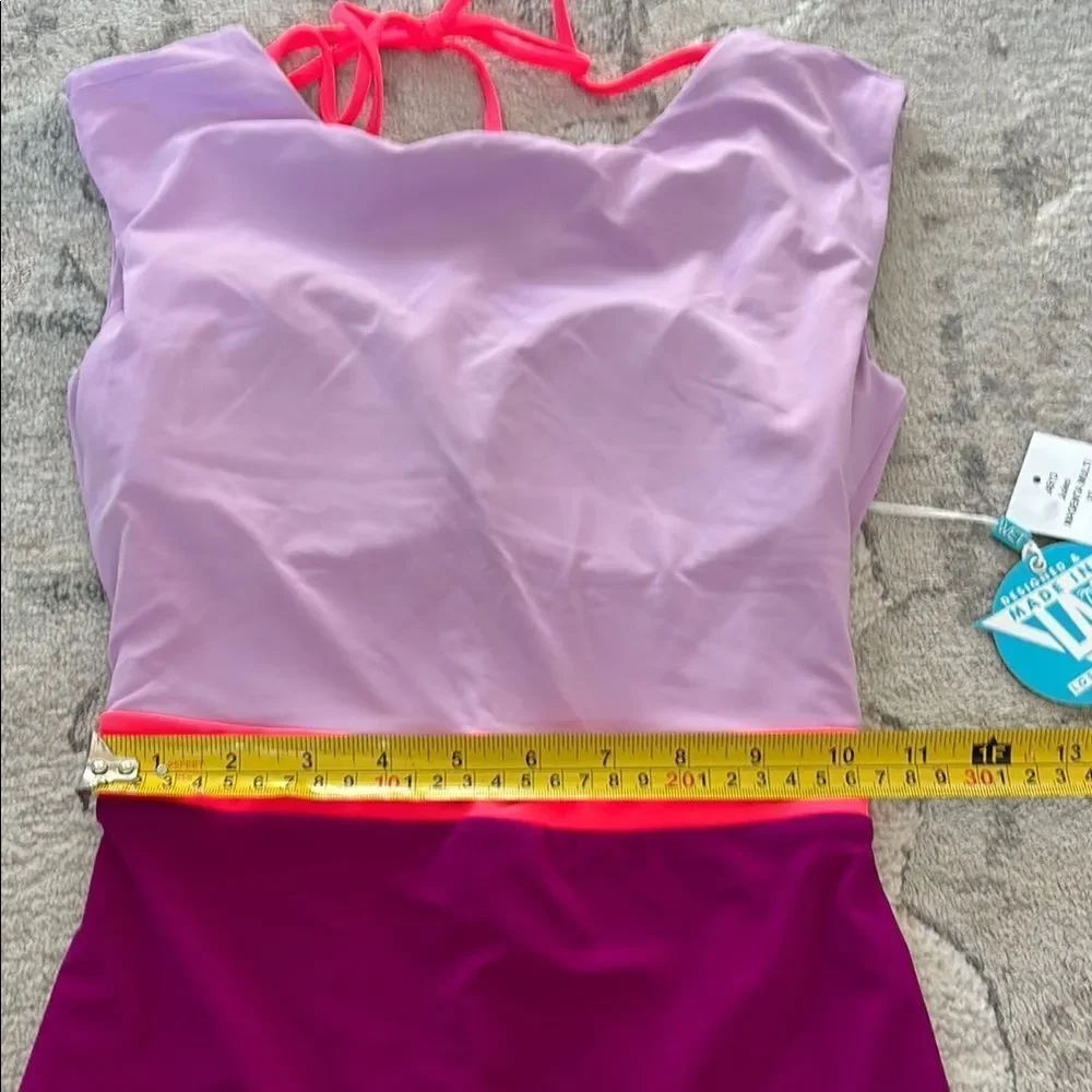 Purple and Pink One Piece Swimsuit with Supportive Fit